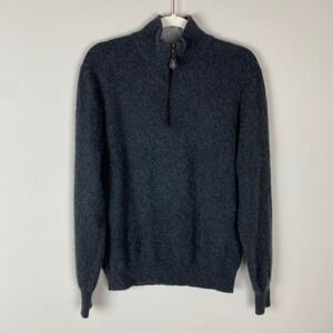 The Cashmere Project Mens Gray 100% Cashmere Quarter Zip Pullover Sweater Size L